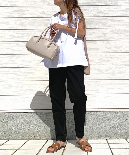 Q（キュー）の「エンボスロゴドッキングT（Tシャツ/カットソー・レディース・ブラック/ホワイト・MEDIUM）」の20枚目の写真