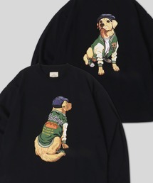 Cat & Dog Print T-Shirt/動物 アニマル 猫&犬 プリント 長袖Tシャツ ロンT レディース メンズ