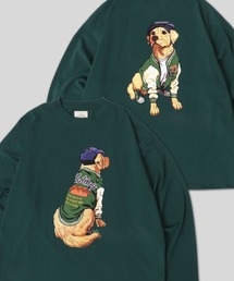 Cat & Dog Print T-Shirt/動物 アニマル 猫&犬 プリント 長袖Tシャツ ロンT レディース メンズ