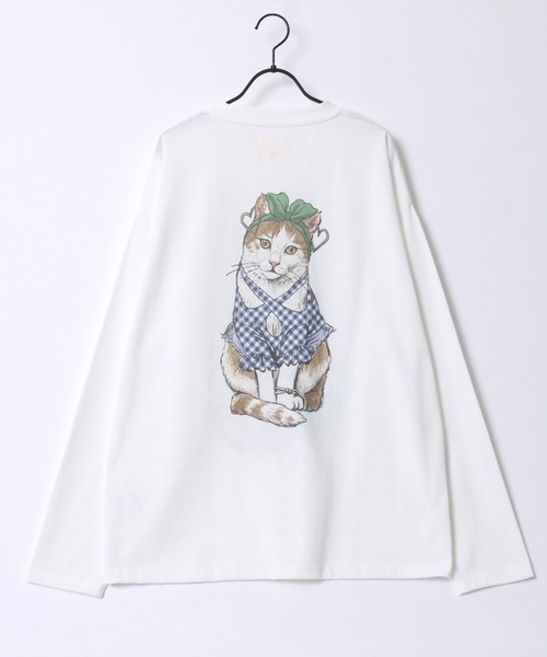 SITRY(シトリー)の「Cat & Dog Print T-Shirt/動物 アニマル 猫&犬 プリント 長袖Tシャツ ロンT レディース メンズ(Tシャツ/カットソー・メンズ・オレンジ/グリーン系その他/ホワイト/ホワイト系その他/ブラック/ダークグリーン/ブラック系その他/オレンジ系その他・M/L/LL)」の10枚目の写真