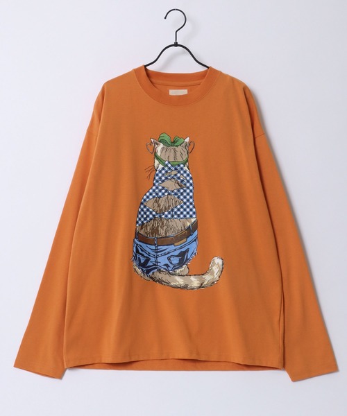 セール】Cat ＆ Dog Print T-Shirt/動物 アニマル 猫＆犬