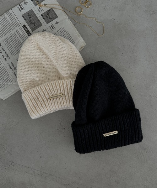 MYMOOD.（マイムード）の「折り返しカジュアルニット帽（ニットキャップ/ビーニー・レディース・アイボリー/ブラック・FREE）」の19枚目の写真