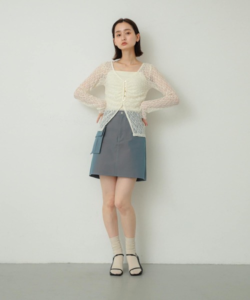 SENSE OF PLACE by URBAN RESEARCH（センスオブプレイスバイアーバンリサーチ）の「2WAYシャーリングレーストップ（Tシャツ/カットソー・レディース・ベージュ/ネイビー/アイボリー・ONE）」の7枚目の写真