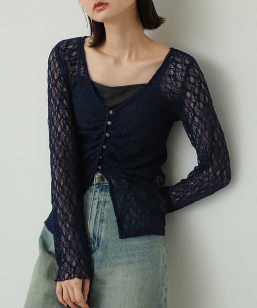 SENSE OF PLACE by URBAN RESEARCH（センスオブプレイスバイアーバンリサーチ）の「2WAYシャーリングレーストップ（Tシャツ/カットソー・レディース・ベージュ/ネイビー/アイボリー・ONE）」の12枚目の写真