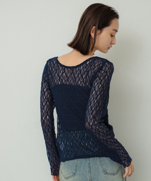 SENSE OF PLACE by URBAN RESEARCH（センスオブプレイスバイアーバンリサーチ）の「2WAYシャーリングレーストップ（Tシャツ/カットソー・レディース・ベージュ/ネイビー/アイボリー・ONE）」の13枚目の写真