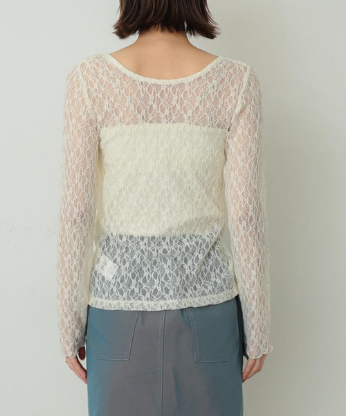 SENSE OF PLACE by URBAN RESEARCH（センスオブプレイスバイアーバンリサーチ）の「2WAYシャーリングレーストップ（Tシャツ/カットソー・レディース・ベージュ/ネイビー/アイボリー・ONE）」の17枚目の写真