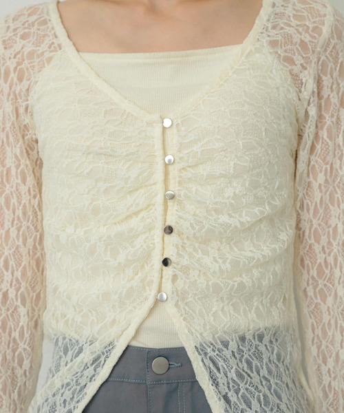 SENSE OF PLACE by URBAN RESEARCH（センスオブプレイスバイアーバンリサーチ）の「2WAYシャーリングレーストップ（Tシャツ/カットソー・レディース・ベージュ/ネイビー/アイボリー・ONE）」の18枚目の写真