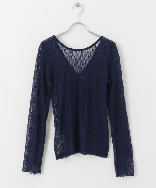 SENSE OF PLACE by URBAN RESEARCH（センスオブプレイスバイアーバンリサーチ）の「2WAYシャーリングレーストップ（Tシャツ/カットソー・レディース・ベージュ/ネイビー/アイボリー・ONE）」の22枚目の写真