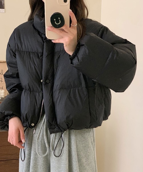 SHEPP(シープ)の「中綿 ショートジャケット(ダウンジャケット/コート・レディース・ブラック/イエロー・L/M/XL)」の1枚目の写真
