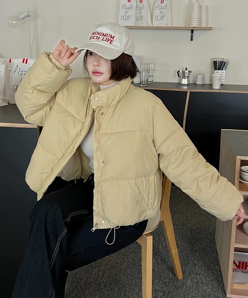 SHEPP(シープ)の「中綿 ショートジャケット(ダウンジャケット/コート・レディース・ブラック/イエロー・L/M/XL)」の4枚目の写真