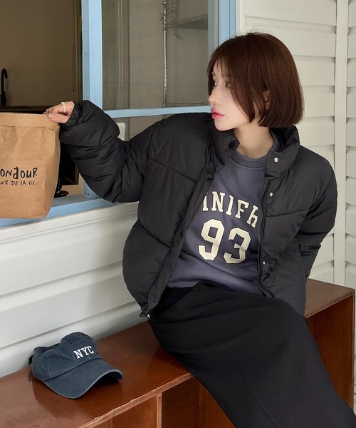 SHEPP(シープ)の「中綿 ショートジャケット(ダウンジャケット/コート・レディース・ブラック/イエロー・L/M/XL)」の6枚目の写真