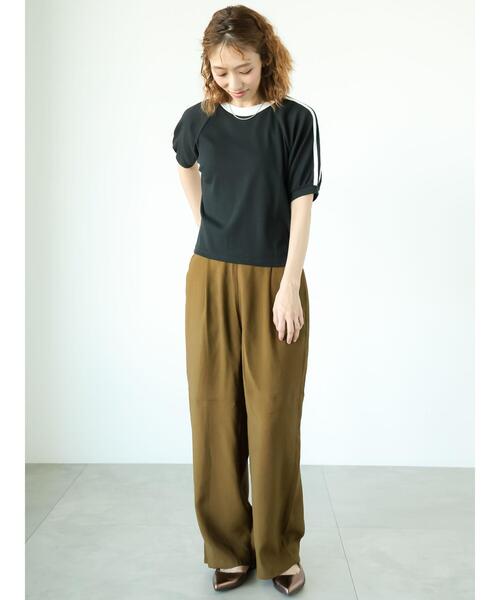 Lugnoncure(ルノンキュール)の「シアーワイドパンツ(その他パンツ・レディース・ブラック/カーキ/ブラウン・F)」の5枚目の写真