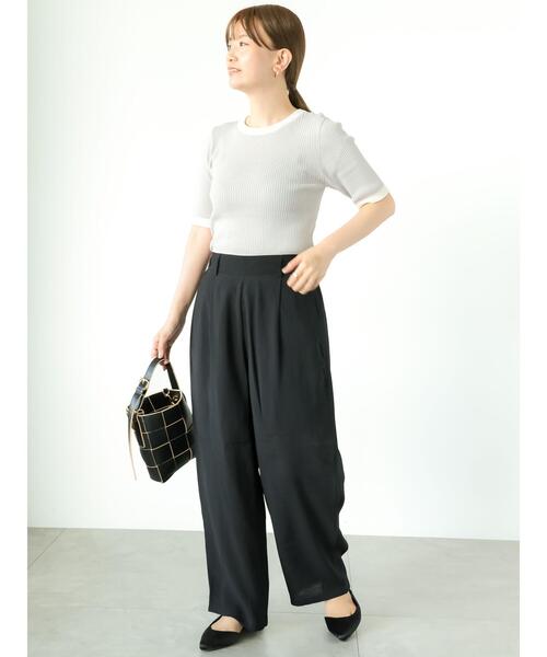 Lugnoncure(ルノンキュール)の「シアーワイドパンツ(その他パンツ・レディース・ブラック/カーキ/ブラウン・F)」の8枚目の写真