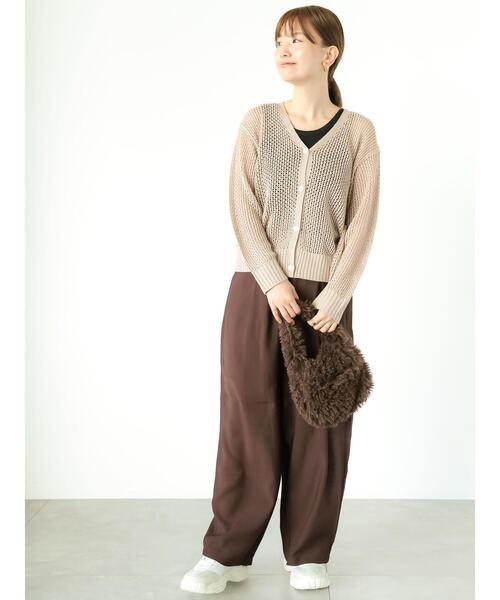Lugnoncure(ルノンキュール)の「シアーワイドパンツ(その他パンツ・レディース・ブラック/カーキ/ブラウン・F)」の10枚目の写真
