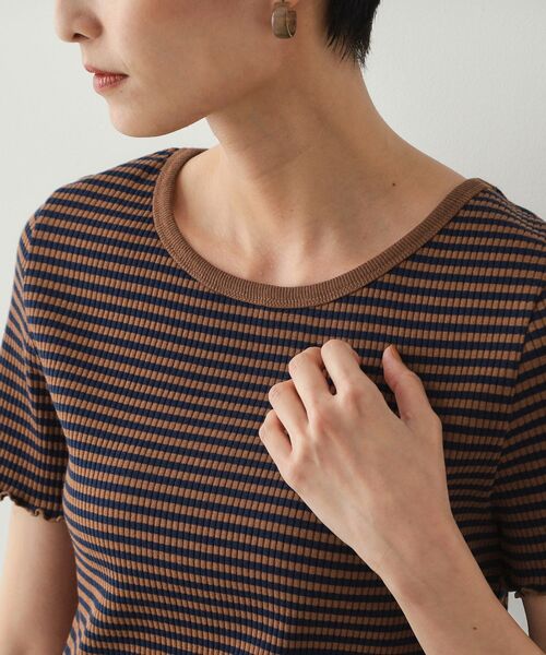 OPAQUE.CLIP(オペークドットクリップ)の「◆細ボーダーリブカットソー【洗濯機洗い可】(Tシャツ/カットソー・レディース・ダークブラウン系2/グレー系2/ブラック系2・38/40)」の19枚目の写真
