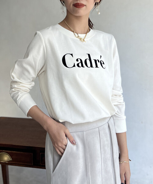 Chez toi（シェトワ）の「袖口リブフロッキーロゴロンT（Tシャツ/カットソー・レディース・ブラック/ベージュ/オフホワイト・FREE）」の5枚目の写真