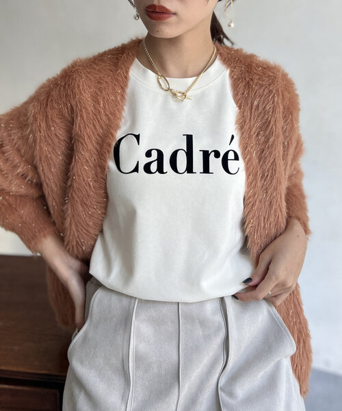 Chez toi（シェトワ）の「袖口リブフロッキーロゴロンT（Tシャツ/カットソー・レディース・ブラック/ベージュ/オフホワイト・FREE）」の9枚目の写真