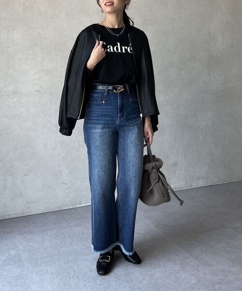 Chez toi（シェトワ）の「袖口リブフロッキーロゴロンT（Tシャツ/カットソー・レディース・ブラック/ベージュ/オフホワイト・FREE）」の18枚目の写真