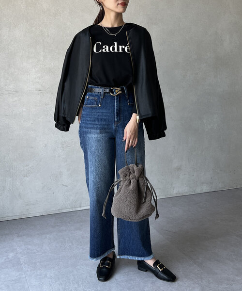 Chez toi（シェトワ）の「袖口リブフロッキーロゴロンT（Tシャツ/カットソー・レディース・ブラック/ベージュ/オフホワイト・FREE）」の19枚目の写真