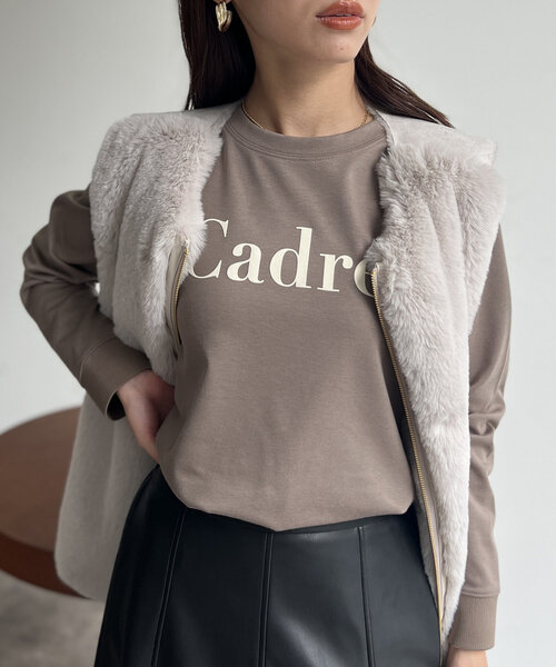 Chez toi（シェトワ）の「袖口リブフロッキーロゴロンT（Tシャツ/カットソー・レディース・ブラック/ベージュ/オフホワイト・FREE）」の22枚目の写真