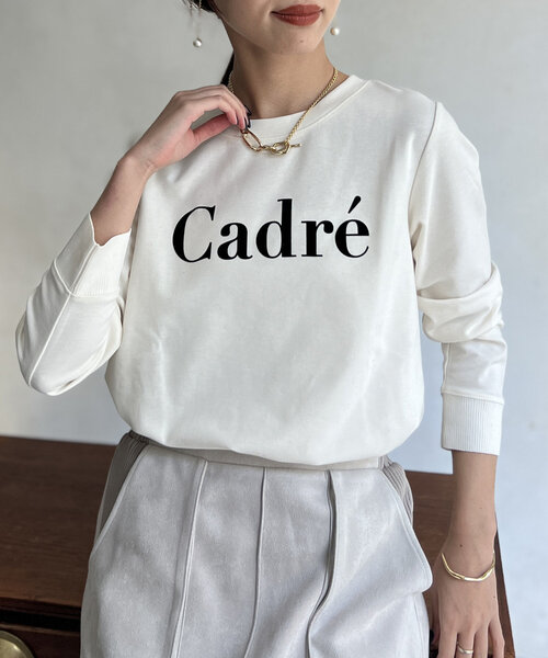 Chez toi（シェトワ）の「袖口リブフロッキーロゴロンT（Tシャツ/カットソー・レディース・ブラック/ベージュ/オフホワイト・FREE）」の4枚目の写真