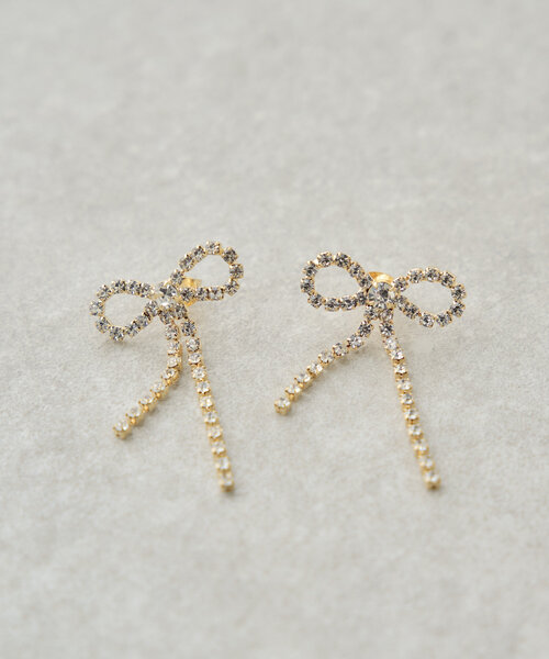 Chico（チコ）の「ビジューリボンピアス（ピアス（両耳用）・レディース・シルバー/ゴールド・FREE）」の6枚目の写真