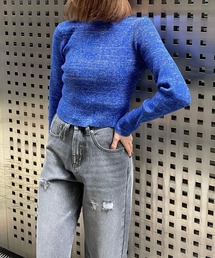 clear | ベーシックラメニットトップス [トレンド感 ベーシック 体にフィット]≪2024AW新作≫(ニット/セーター)