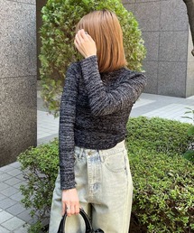 clear | ベーシックラメニットトップス [トレンド感 ベーシック 体にフィット]≪2024AW新作≫(ニット/セーター)