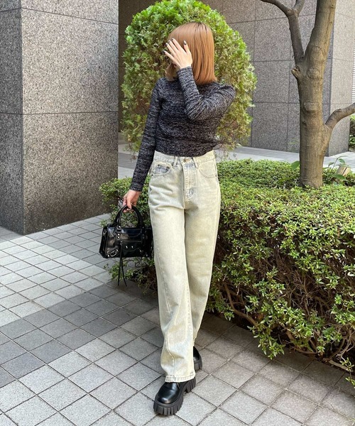 clear（クリア）の「ベーシックラメニットトップス [ベーシック 体にフィット]≪2024AW新作≫（ニット/セーター・レディース・ライトグレー/ブラック/アイボリー/ブルー・F）」の5枚目の写真