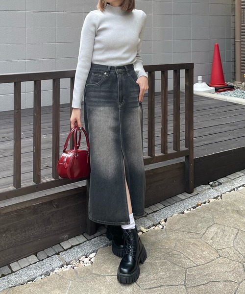 clear（クリア）の「ベーシックラメニットトップス [ベーシック 体にフィット]≪2024AW新作≫（ニット/セーター・レディース・ライトグレー/ブラック/アイボリー/ブルー・F）」の8枚目の写真