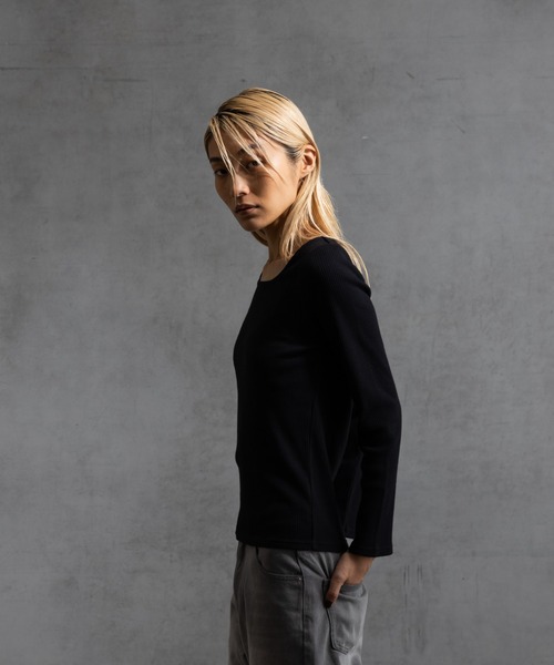 paradigm（パラダイム）の「【paradigm】コットンリブスクエアネックカットソー（Tシャツ/カットソー・レディース・ブラック/ライトグレー/ホワイト/グレー・SMALL/MEDIUM）」の22枚目の写真