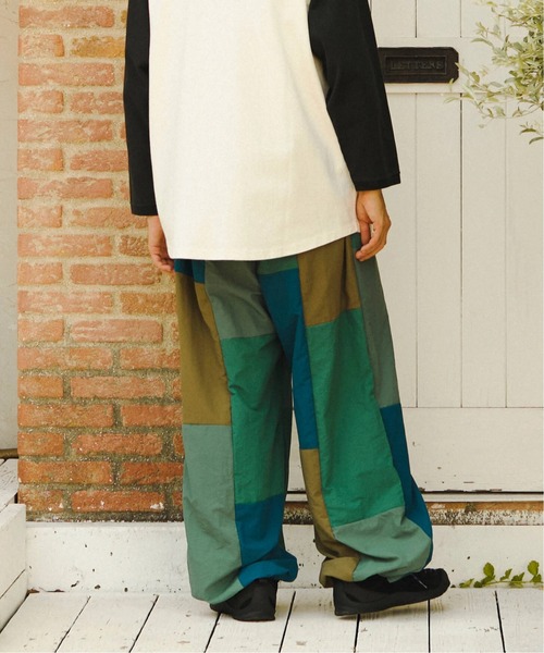 【セール】ナイロンパッチワーク2タックパンツ（その他パンツ）｜go slow caravan（ゴースローキャラバン）