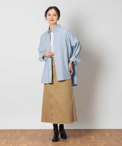 Right-on(ライトオン)の「オックスシャツ(シャツ/ブラウス・レディース・サックスブルー/ホワイト/ベージュ・M/L/XL)」の13枚目の写真