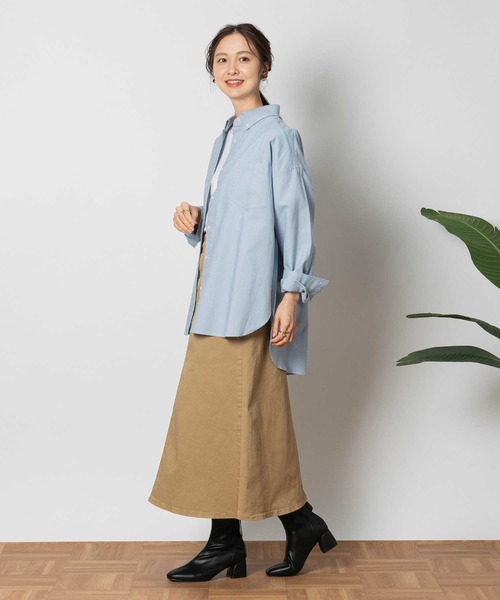Right-on(ライトオン)の「オックスシャツ(シャツ/ブラウス・レディース・サックスブルー/ホワイト/ベージュ・M/L/XL)」の12枚目の写真