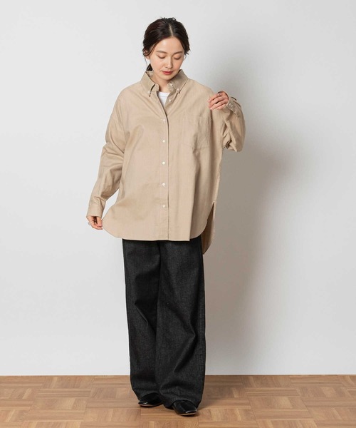 Right-on(ライトオン)の「オックスシャツ(シャツ/ブラウス・レディース・サックスブルー/ホワイト/ベージュ・M/L/XL)」の21枚目の写真