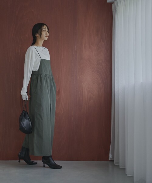 coen(コーエン)の「【2セットアイテム】ロングスリーブT&ギャザーサロペット(サロペット/オーバーオール・レディース・オリーブ/ブラック/ダークグレー・L/M)」の8枚目の写真