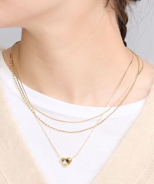 BEAUTY&YOUTH UNITED ARROWS（ビューティーアンドユースユナイテッドアローズ）の「イビツ ハート 3連ネックレス（ネックレス・レディース・シルバー/ゴールド・FREE）」の7枚目の写真