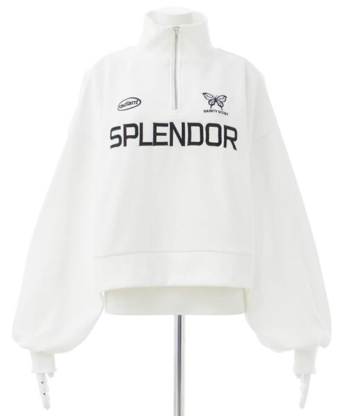 INGNI(イング)の「ハーフZIPショートスウェットトップス(スウェット・レディース・オートミール/ブラック/オフホワイト/ブラウン・M)」の5枚目の写真