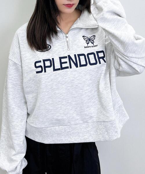 INGNI(イング)の「ハーフZIPショートスウェットトップス(スウェット・レディース・オートミール/ブラック/オフホワイト/ブラウン・M)」の6枚目の写真