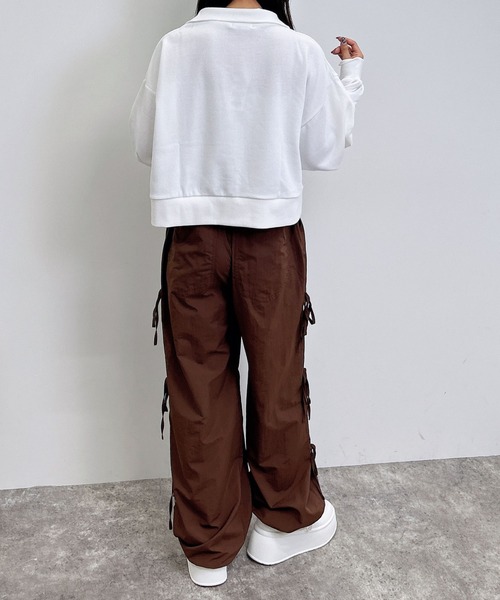 INGNI(イング)の「ハーフZIPショートスウェットトップス(スウェット・レディース・オートミール/ブラック/オフホワイト/ブラウン・M)」の19枚目の写真