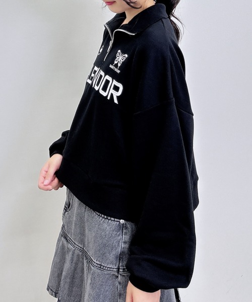 INGNI(イング)の「ハーフZIPショートスウェットトップス(スウェット・レディース・オートミール/ブラック/オフホワイト/ブラウン・M)」の22枚目の写真