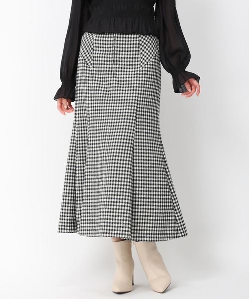 MISCH MASCH(ミッシュマッシュ)の「パイピングマーメイドスカート/MM447208(スカート・レディース・ブラック/グリーン/ブラック×ホワイト・M/S)」の9枚目の写真