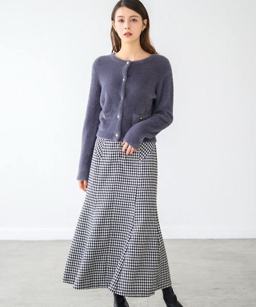 MISCH MASCH(ミッシュマッシュ)の「パイピングマーメイドスカート/MM447208(スカート・レディース・ブラック/グリーン/ブラック×ホワイト・M/S)」の5枚目の写真