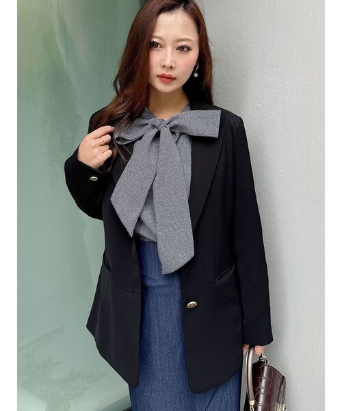 MERCURYDUO(マーキュリーデュオ)の「2WAYオープンラッフルショルダーロングスリーブブラウス(シャツ/ブラウス・レディース・オフホワイト/ブルー/その他1・FREE)」の8枚目の写真