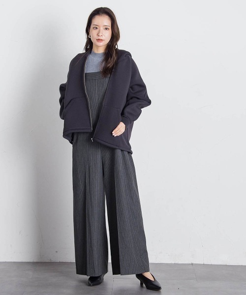 VICKY(ビッキー)の「ストレッチダンボールパーカー≪手洗い可能≫(パーカー・レディース・ライトグレー/ベージュ/ブラック・M)」の11枚目の写真