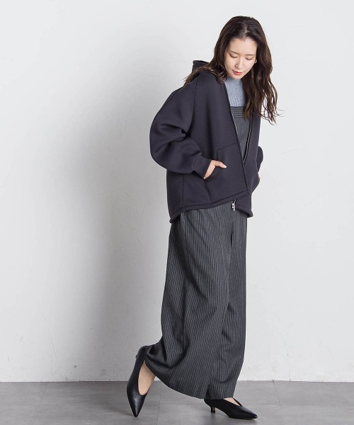 VICKY(ビッキー)の「ストレッチダンボールパーカー≪手洗い可能≫(パーカー・レディース・ライトグレー/ベージュ/ブラック・M)」の14枚目の写真