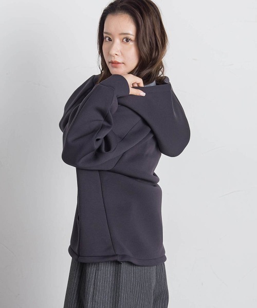 VICKY(ビッキー)の「ストレッチダンボールパーカー≪手洗い可能≫(パーカー・レディース・ライトグレー/ベージュ/ブラック・M)」の5枚目の写真
