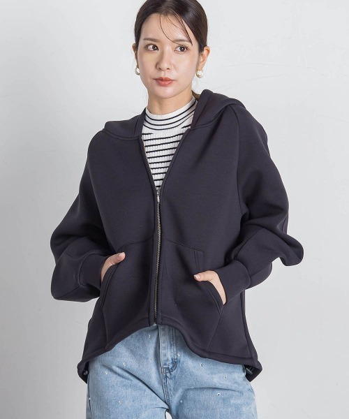 VICKY(ビッキー)の「ストレッチダンボールパーカー≪手洗い可能≫(パーカー・レディース・ライトグレー/ベージュ/ブラック・M)」の19枚目の写真