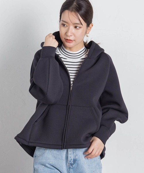 VICKY(ビッキー)の「ストレッチダンボールパーカー≪手洗い可能≫(パーカー・レディース・ライトグレー/ベージュ/ブラック・M)」の21枚目の写真