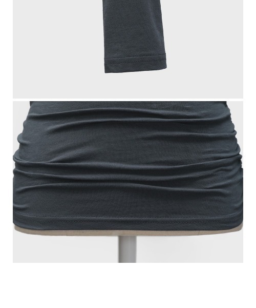BLACKUP（ブラックアップ）の「[MADE] ヌエルボートネック SET - 長袖Tシャツ+スカーフ（Tシャツ/カットソー・レディース・ネイビー/ブラック/カーキ・ONESIZE）」の13枚目の写真